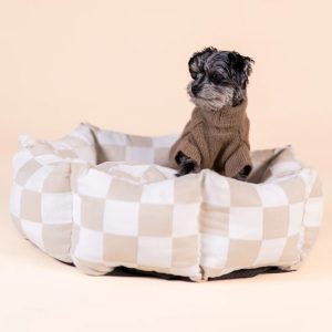 PAIKKA Check Bed in Beige