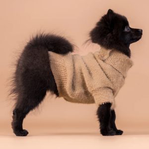 PAIKKA Furry Knit Sweater for Dogs - Brown