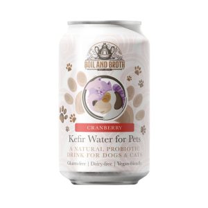 Boil & Broth Cranberry Kefir Water for Pets with Sensitive Digestion - Natural Probiotic Drink